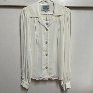 The Seamstress Of Bloomsbury Poppy Long Sleeve Blouse in Cream
